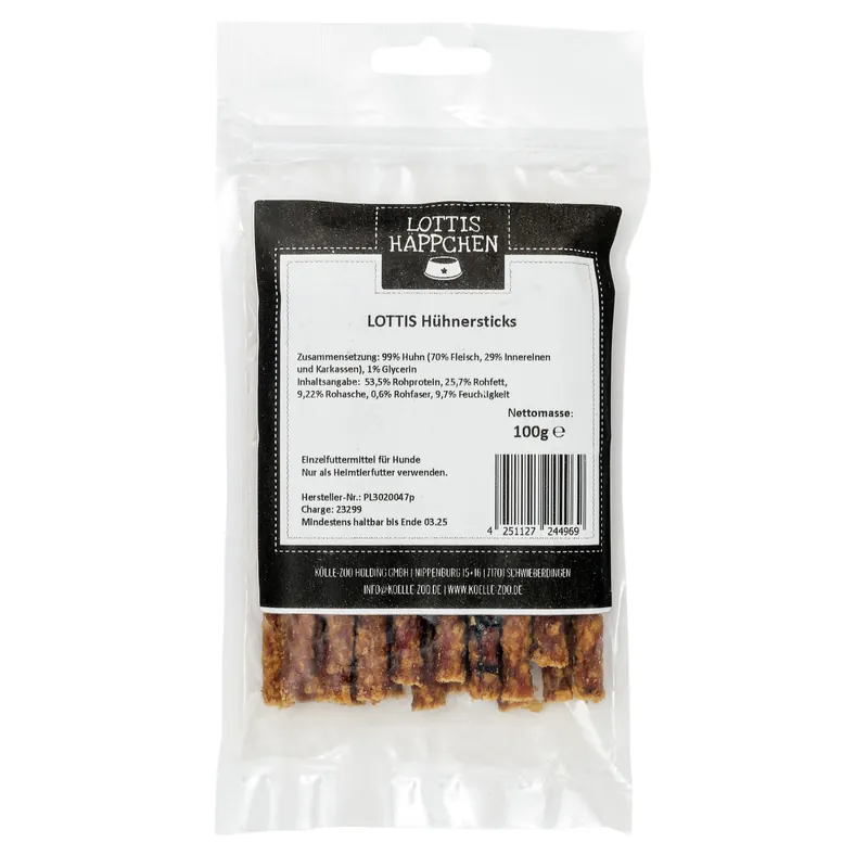 Preisknaller LOTTIS HÄPPCHEN Hühnersticks 100 g